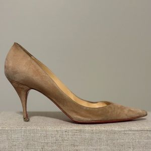 Christian Louboutin Pigalle 85mm Suede Pumps - Nude Size 40.5 (10)